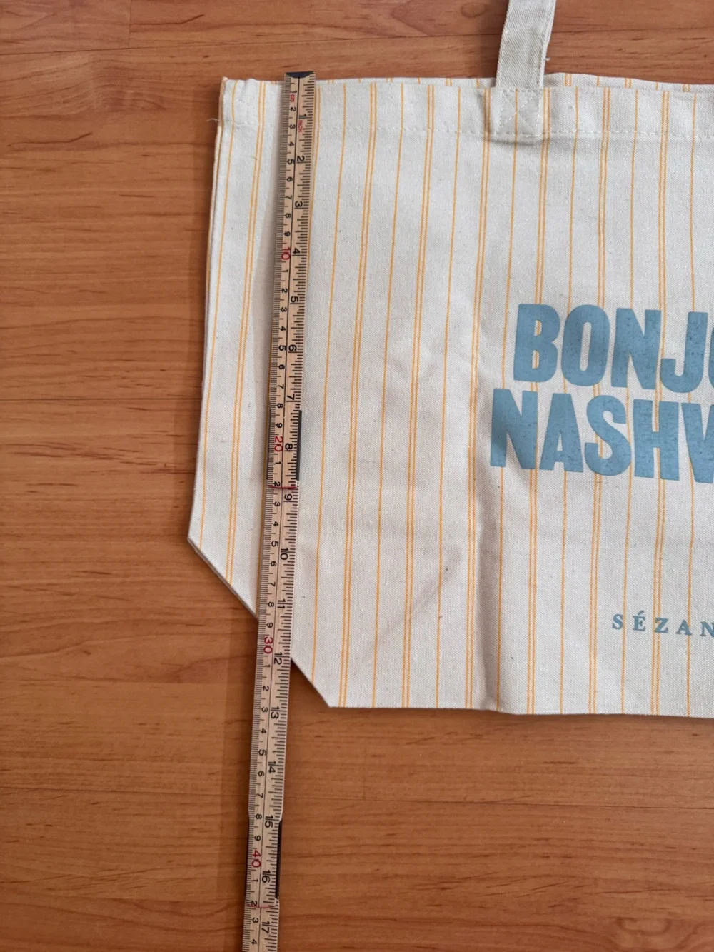 New Sezane Bonjour Nashville Cotton Canvas Tote Bag